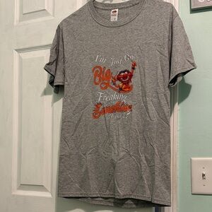 🌟 Fruit of the Loom Gray Graphic Tee with Orange Accents. NWOT